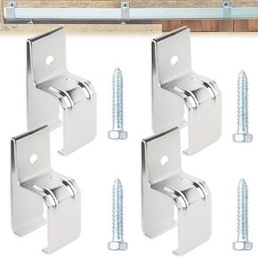 BiJun Heavy Duty Box Rail Hanger Bracket Barn Door Hardware,Rail Mount Bracket for Exterior Barn Door,Included Bolts (Silver 4 Pack) in Kuwait