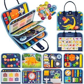 كتاب مزدحم للأطفال الصغار 1-3 ، ألعاب Montessori Toys مشغول لـ 1 2 3 3 4 سنوات هدية عيد ميلاد التعلم التعليمي التعلم الهادئ كتاب طائرة سيارات السفر لأطفال Tollders 1- 3 in Kuwait
