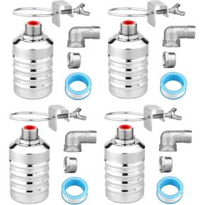 4 Sets Water Float Valve Kit, 1/2" to 3/4'' Stainless Steel Automatic Water Level Control Shut Off Float Valve for Aquarium Swimming Pool Fish Tank Livestock Trough Distiller in Saudi Arabia