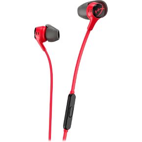 HyperX Cloud Earbuds II 14mm Drivers, Four Eartips, Hard-Shell Carrying Case, Low-Profile 90° Plug, 3.5mm Plug, Built-in Microphone, Multi-Function Button, PC, Mobile, Nintendo Switch, Black (Renewed) in Kuwait