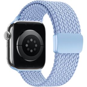 نطاق مطار مضفر متوافق مع فرقة Apple Watch 38 مم 40 مم 41 مم 42 مم 44 مم 45 مم 46 مم 49 مم من الرجال ، حزام المشبك المغناطيسي المرن النايلون القابل للتعديل لسلسلة IWatch 10 9 8 7 6 5 4 3 2 1 SE Ultra in Kuwait