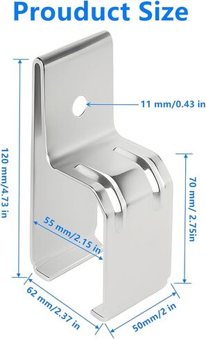 BiJun Heavy Duty Box Rail Hanger Bracket Barn Door Hardware,Rail Mount Bracket for Exterior Barn Door,Included Bolts (Silver 4 Pack) in Saudi Arabia