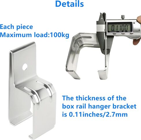 BiJun Heavy Duty Box Rail Hanger Bracket Barn Door Hardware,Rail Mount Bracket for Exterior Barn Door,Included Bolts (Silver 4 Pack) in Saudi Arabia