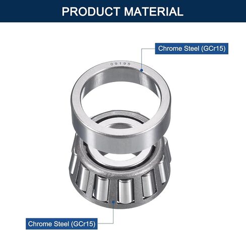 2 Pack 09067/195 Tapered Roller Bearing Cone and Cup Set, 0.75" Bore 1.938" OD 0.71" Cup Width, Chrome Steel Taper Bearings Set, ABEC-3 in Saudi Arabia