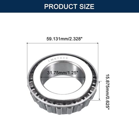 2 Pack 09067/195 Tapered Roller Bearing Cone and Cup Set, 0.75" Bore 1.938" OD 0.71" Cup Width, Chrome Steel Taper Bearings Set, ABEC-3 in Saudi Arabia