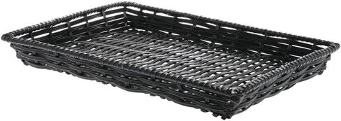 Hubert Wicker Storage Storage Basking Black Plastic - 13 "L x 18" W x 2 "H in Kuwait