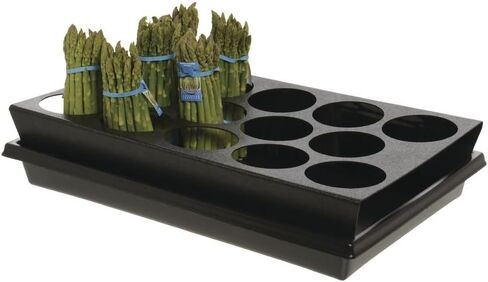 HUBERT Asparagus Container Insert Rectangular Black ABS - 22 1/2"L x 13 1/4"W x 4 5/8"H in Saudi Arabia