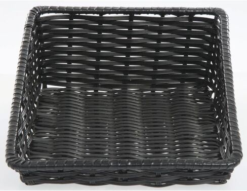 Hubert Wicker تبدو سلة تخزين مدبب ، أسود مستطيل- 11 1/2 "L x 16" D X 1 1/2 "إلى 5" H in Saudi Arabia