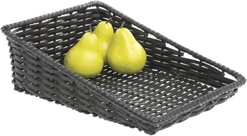 Hubert Wicker تبدو سلة تخزين مدبب ، أسود مستطيل- 11 1/2 "L x 16" D X 1 1/2 "إلى 5" H in Saudi Arabia