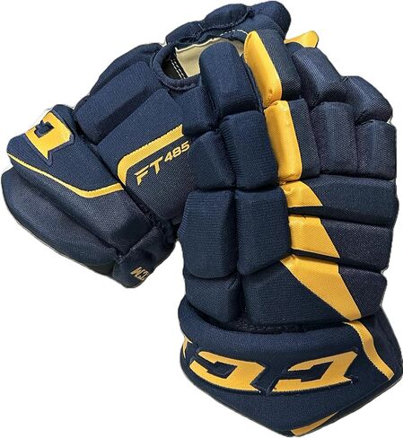 C C M ​​HG FT485 Junior Hockey Gloves-Navy/Gold-Size 11 in Saudi Arabia