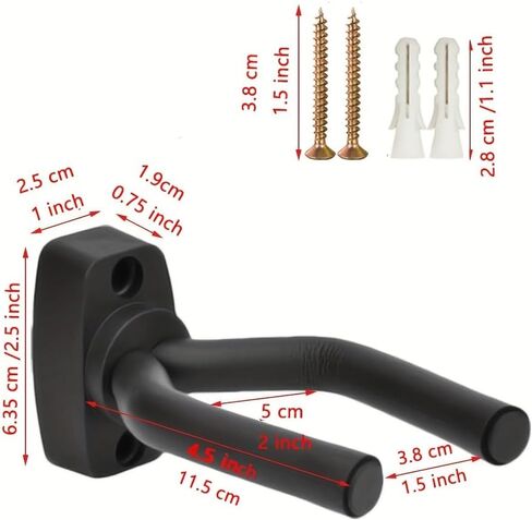 شماعات الجيتار HOOK HOOK MOUNT DISPLAY ACOUSTIC Guitar Stand Stankele Bass Mandolin Banjo Wall Hounds Black (1 ، 4+10) in Saudi Arabia