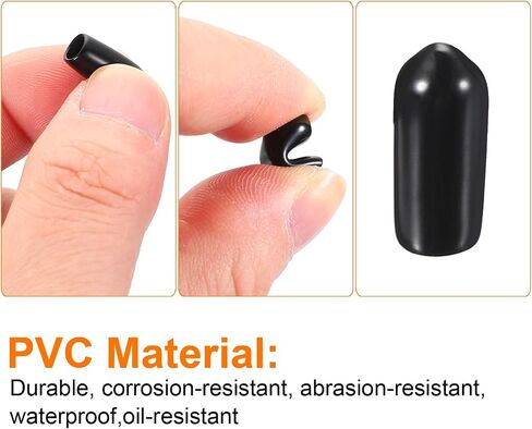 uxcell 100pcs Pegboard Hooks Protector Rubber End Caps, Peg Board Hook Flexible Prongs End Tips Caps Rack Cover for Pegboard Dishwasher Hook, Black(15mm Long 3mm Inner Dia) in Kuwait