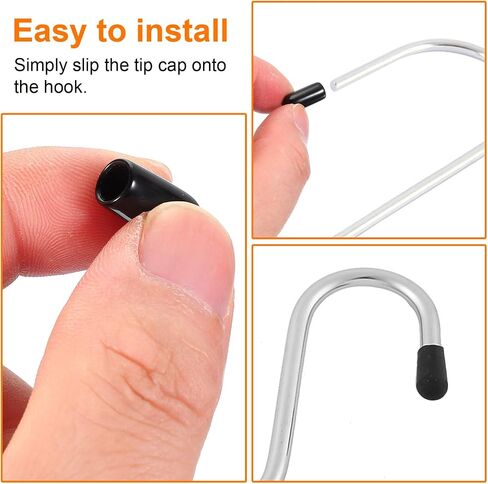uxcell 100pcs Pegboard Hooks Protector Rubber End Caps, Peg Board Hook Flexible Prongs End Tips Caps Rack Cover for Pegboard Dishwasher Hook, Black(15mm Long 3mm Inner Dia) in Kuwait