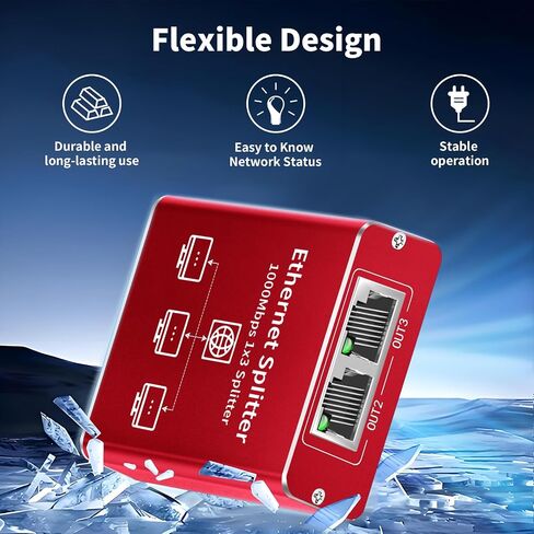 Ethernet Splitter 1 to 2 High Speed 1000Mbps, Gigabit Ethernet Splitter in Saudi Arabia