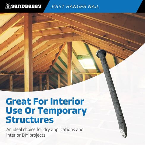 Sandbaggy 3" Joist Hanger Nails (appx. 55 nails/lb) - Barbed Shank, 9 Gauge Steel, 5/16" Diameter Round Head - 10d Nail (3, Pounds) in Saudi Arabia
