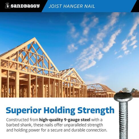 Sandbaggy 3" Joist Hanger Nails (appx. 55 nails/lb) - Barbed Shank, 9 Gauge Steel, 5/16" Diameter Round Head - 10d Nail (3, Pounds) in Saudi Arabia