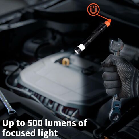 KunHe Probe 4 Pack LED 250 Lumens Pen Flashlight High Lumens with AA*8 Alkaline Batteries(Included) and Magnetic Base for Inspection Repair Engineer Gift for Husband Dad in Saudi Arabia