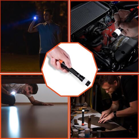 KunHe Probe 4 Pack LED 250 Lumens Pen Flashlight High Lumens with AA*8 Alkaline Batteries(Included) and Magnetic Base for Inspection Repair Engineer Gift for Husband Dad in Saudi Arabia