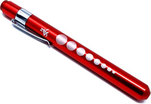 Penlight Reusable Medical Aluminum LED Pen Light with Pupil Gauge for Nurses Doctors Students with Pocket Clip (RED) in Saudi Arabia