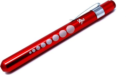 Penlight Reusable Medical Aluminum LED Pen Light with Pupil Gauge for Nurses Doctors Students with Pocket Clip (RED) in Saudi Arabia
