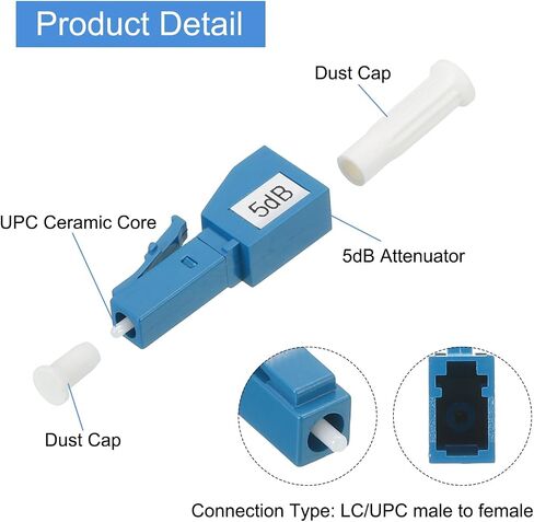Meccanixity 5db Lc Libiber Entenuator ، LC/UPC SM الوضع المفرد الألياف الثابتة من الذكور إلى الإناث لحزمة نقل الألياف البصرية من 5 in Saudi Arabia