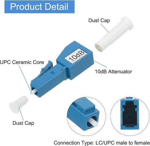 Meccanixity 3db Lc Libiber Entenuator ، LC/UPC SM الوضع المفرد الثابت الألياف البصرية الذكور إلى الإناث لحزمة نقل الألياف البصرية من 10 in Saudi Arabia
