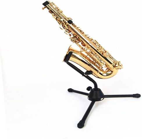 Foldable Saxophone Stand Saxophone Holder with Support and Protective Sponge Cushion Portable Compact Black in Saudi Arabia