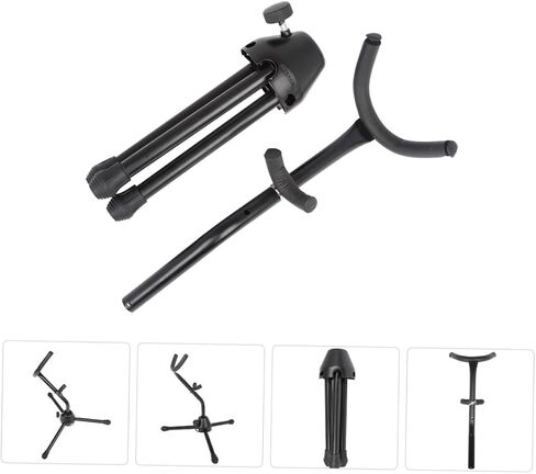 Foldable Saxophone Stand Saxophone Holder with Support and Protective Sponge Cushion Portable Compact Black in Saudi Arabia
