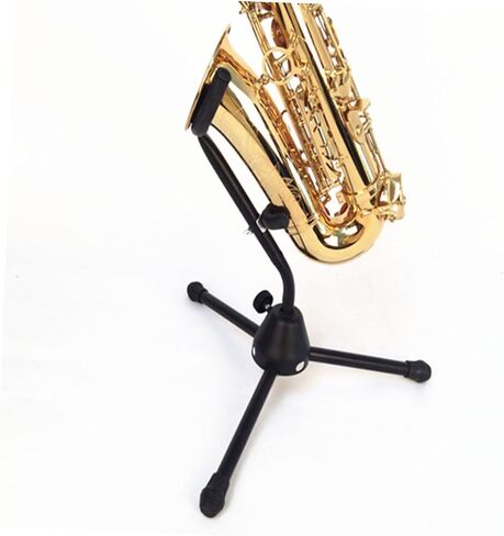 Foldable Saxophone Stand Saxophone Holder with Support and Protective Sponge Cushion Portable Compact Black in Saudi Arabia