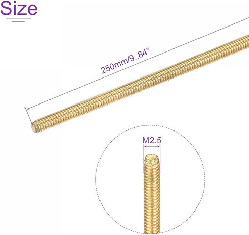 من الأعلى 2pcs M3-0.5 × 250 مم طول قضيب ذكري ملولب من الذك in Kuwait