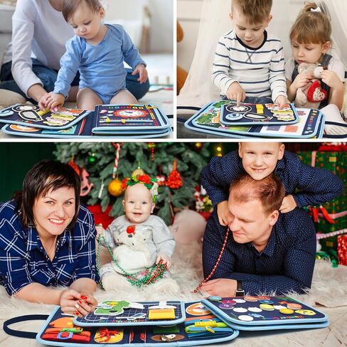 كتاب مزدحم للأطفال الصغار 1-3 ، ألعاب Montessori Toys مشغول لـ 1 2 3 3 4 سنوات هدية عيد ميلاد التعلم التعليمي التعلم الهادئ كتاب طائرة سيارات السفر لأطفال Tollders 1- 3 in Kuwait