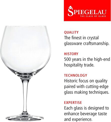Spiegelau Special Gin and Tonic Glasses Set of 4 - European-Made Crystal, Modern Cocktail Glassware, Dishwasher Safe, Professional Quality Cocktail Glass Gift Set - 21 oz in Saudi Arabia