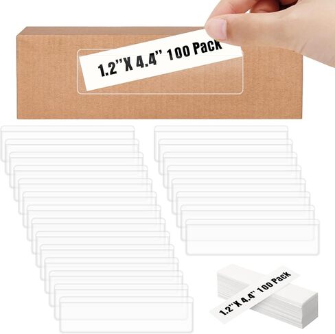 تلبية 100 PCS 4.3 "X 1.2" Clear Label حامل الجيوب اللاصقة الجرف بطاقة الجرف in Kuwait