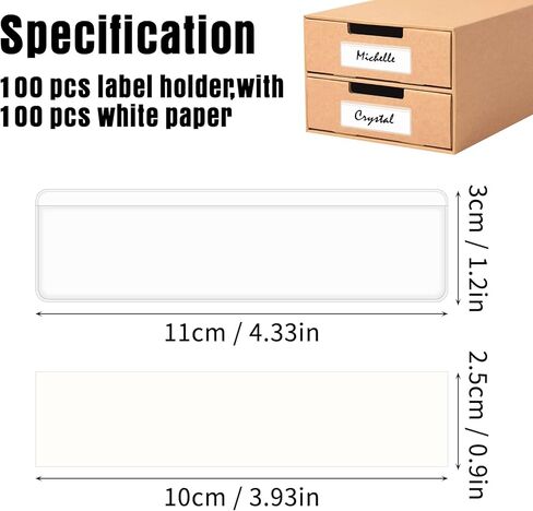 تلبية 100 PCS 4.3 "X 1.2" Clear Label حامل الجيوب اللاصقة الجرف بطاقة الجرف in Kuwait