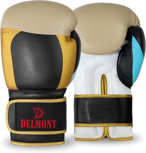Delmont Boxing Gloves for Men and Women - Heavy Bag, Kickboxing, Sparring & Training Gloves with Multi-Layer Padding, Wrist Support & Breathable Lining - Pro Gloves for Adult Fighters & Beginners in Kuwait