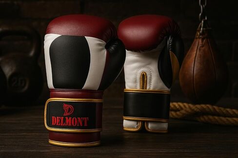 Delmont Boxing Gloves for Men and Women - Heavy Bag, Kickboxing, Sparring & Training Gloves with Multi-Layer Padding, Wrist Support & Breathable Lining - Pro Gloves for Adult Fighters & Beginners in Kuwait