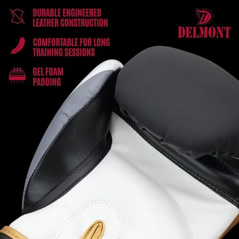 Delmont Boxing Gloves for Men and Women - Heavy Bag, Kickboxing, Sparring & Training Gloves with Multi-Layer Padding, Wrist Support & Breathable Lining - Pro Gloves for Adult Fighters & Beginners in Kuwait