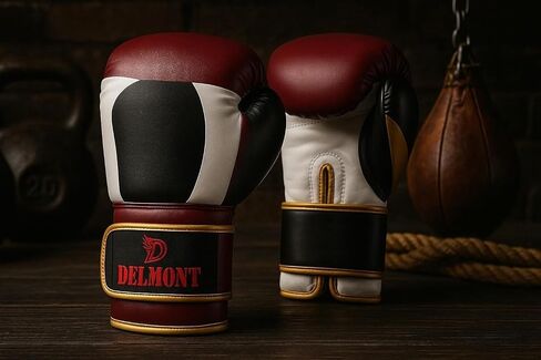 Delmont Boxing Gloves for Men and Women - Heavy Bag, Kickboxing, Sparring & Training Gloves with Multi-Layer Padding, Wrist Support & Breathable Lining - Pro Gloves for Adult Fighters & Beginners in Kuwait