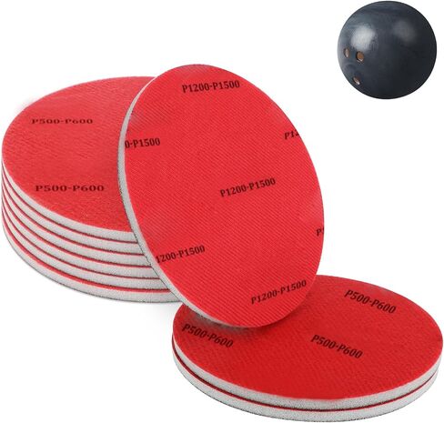 9 Pcs Bowling Ball Sanding Pads,Polishing Cleaning Kit,Sanding Pads Set with Grit 180 320 400 500 800 1000 1200 1500 2000 2500 3000 Bowling Accessories for Surface Pad Cleaning Polishing Ball Pad in Saudi Arabia