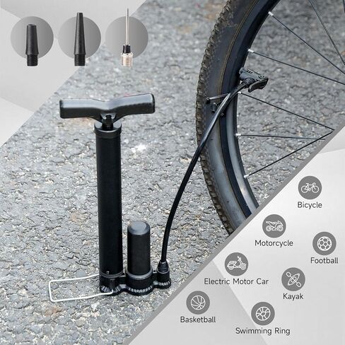 Bike Pump with Gauge,High Pressure,Floor Bicycle Pump Compatible with Presta and Schrader Valve in Saudi Arabia