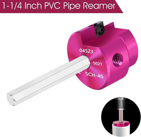 PVC Fitting Saver 2-Inch Head,2" PVC Pipe Reamer with 3/8-Inch Hex Shaft,Socket Saver Plumbing Tool Plastic Pipe Fitting Reamer for Sch.40 CPVC ABS Hub,Fit Standard 1/2" Drills in Saudi Arabia