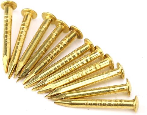 100Pcs Brass Nails, Rosette Pins Round Head Brass Brad Nail for Wood, for Hanging Picture Frame Mirrors Furniture Hinge Hardware Accessories (10mm Long) in Saudi Arabia