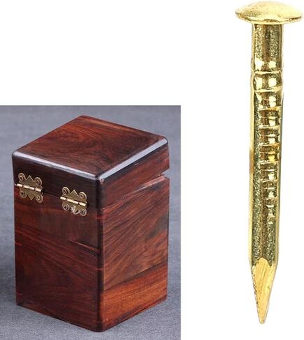 100Pcs Brass Nails, Rosette Pins Round Head Brass Brad Nail for Wood, for Hanging Picture Frame Mirrors Furniture Hinge Hardware Accessories (10mm Long) in Saudi Arabia