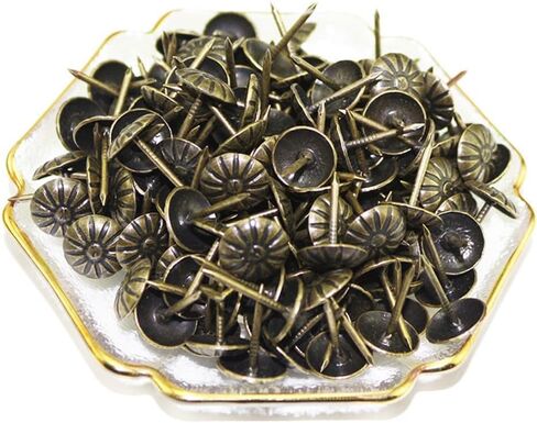 500Pcs Upholstery Tacks, BetterJonny Decorative Furniture Nails Pins Silvery Metal Thumb Tacks for Upholstered Furniture Cork Board, Home Decor(17X11MM) in Saudi Arabia