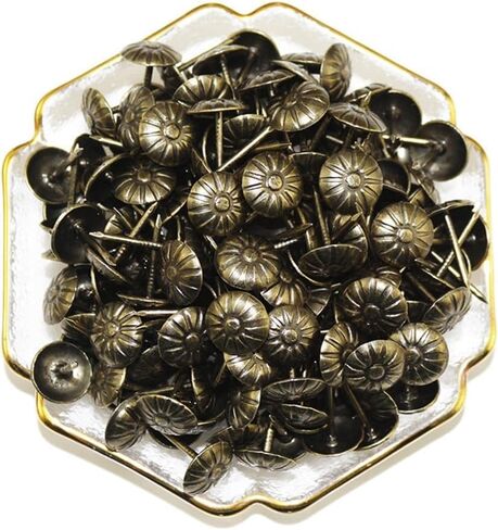 500Pcs Upholstery Tacks, BetterJonny Decorative Furniture Nails Pins Silvery Metal Thumb Tacks for Upholstered Furniture Cork Board, Home Decor(17X11MM) in Saudi Arabia