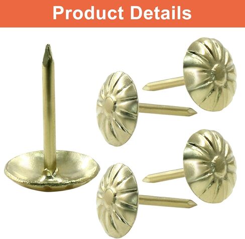 Waziaqoc 200 PCS Tooting style Teveredstery Toots ، Gold Daisy tepholstery Nails ، 7/16 INC Round Decorative Thumb Dins Kit for Furniture Sofa DIY in Saudi Arabia
