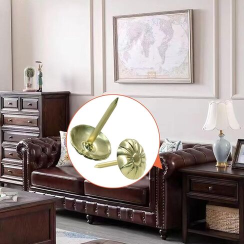 Waziaqoc 200 PCS Tooting style Teveredstery Toots ، Gold Daisy tepholstery Nails ، 7/16 INC Round Decorative Thumb Dins Kit for Furniture Sofa DIY in Saudi Arabia