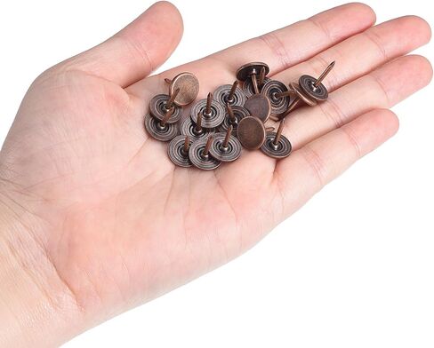 uxcell Upholstery Tacks Nail Pins Furniture, 100Pcs 11x17mm Thumb Tack Pins Assortment Kit Carbon Steel for Home Sofa DIY Decorative Nail Heads Nails, Red Bronze in Saudi Arabia