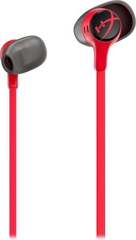 HyperX Cloud Earbuds II 14mm Drivers, Four Eartips, Hard-Shell Carrying Case, Low-Profile 90° Plug, 3.5mm Plug, Built-in Microphone, Multi-Function Button, PC, Mobile, Nintendo Switch, Black (Renewed) in Kuwait