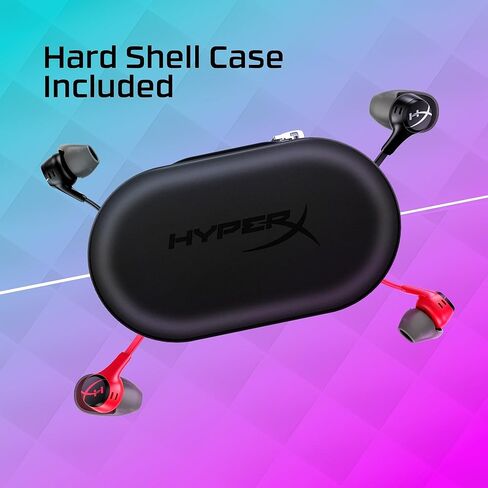 HyperX Cloud Earbuds II 14mm Drivers, Four Eartips, Hard-Shell Carrying Case, Low-Profile 90° Plug, 3.5mm Plug, Built-in Microphone, Multi-Function Button, PC, Mobile, Nintendo Switch, Black (Renewed) in Kuwait
